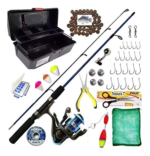 Kit De Pesca Completo Vara 10 Kg Molinete Maleta Promoção