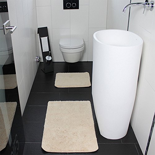 DILUMA Badematte 2-teiliges Set 50 x 80 und 45 x 50 cm Rutschfester Badvorleger Premium Badteppich 1200 g/m² weich… – Bild 4