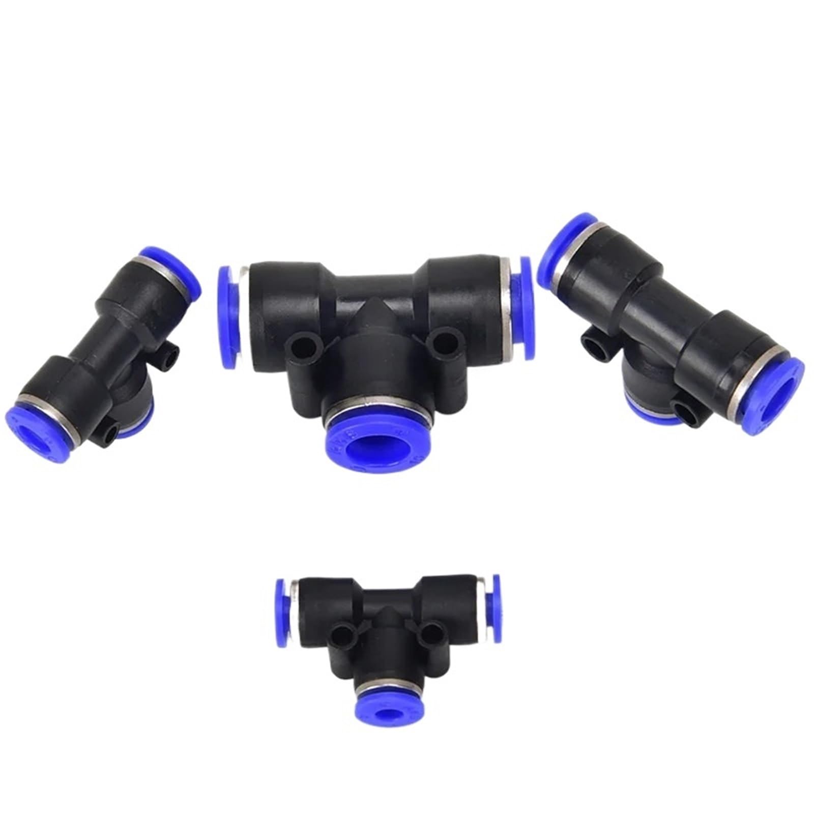 Złączka powietrza PE 4 mm, 6 mm, 8 mm, 10, 12 mm, armatura pneumatyczna, szybkozłączka, złączka, trójnik, 3-drożna rura z tworzywa sztucznego, łącznik do węża wodnego, 10 sztuk (PEG 8-12)