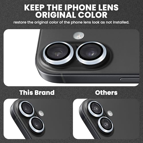 Image of ArmourPro Premium Camera Lens Protector Tempered Glass Compatible For iPhone 17 Tough HD Individual Aluminum Alloy Rings 9H Camera Cover, Scratch-Resistant,Camera Lens Protection| Blue