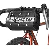 GORIX(ゴリックス)フロントバッグ 自転車 防水撥水 ロードバイク 紐付き方形デザイン おしゃれ (GX-Voyage) 3点固定 カジュアル ハンドルバッグ サイクルバッグ クロスバイク 自転車通勤 サイクリング 反射リフレクター 小物収納 バッグ