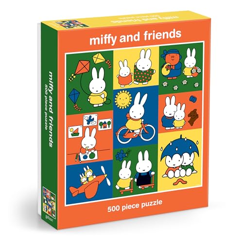 Galison Miffy and Friends – 500 Piece Jigsaw Puzzle Featuring Cute Artwork of Miffy and Friends
