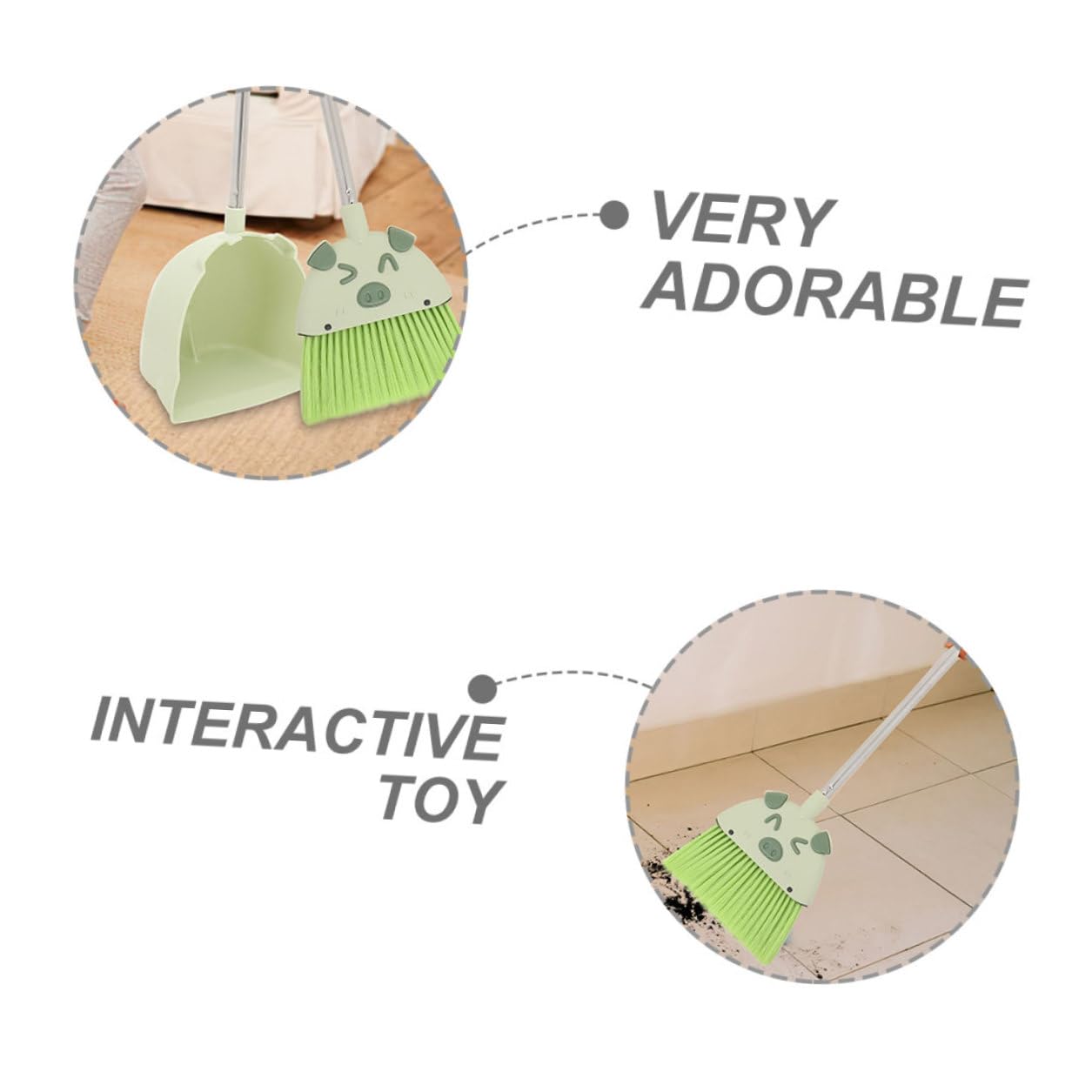 ULTECHNOVO Giocattoli per Ragazzo Ragazza Scopa Paletta in Miniatura per Giochi di Finzione e Sviluppo della Coordinazione Occhio-Mano Realizzato in Plastica e Acciaio Inossidabile