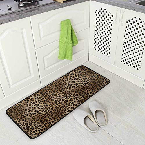 Sexy Leopard Print Kitchen Rug Floor Comfort Mats Bath Rugs Entryway Welcome Non Slip Area Rug For Bedroom Living Room Doormats Home Decor 39" X 20" #TOP2