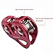 pasway Tandem Speed Dual Pulley Zip Line Trolley 30KN with Climbing Mountaineering Buckle Carabiner (A - Red)