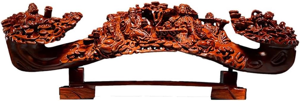 ULTRAWAVE Sculpture Wood Carving Ornaments Mahogany Carving Home Living Room Company Entrance Decorative Crafts Desktop Decorations(39.37in)