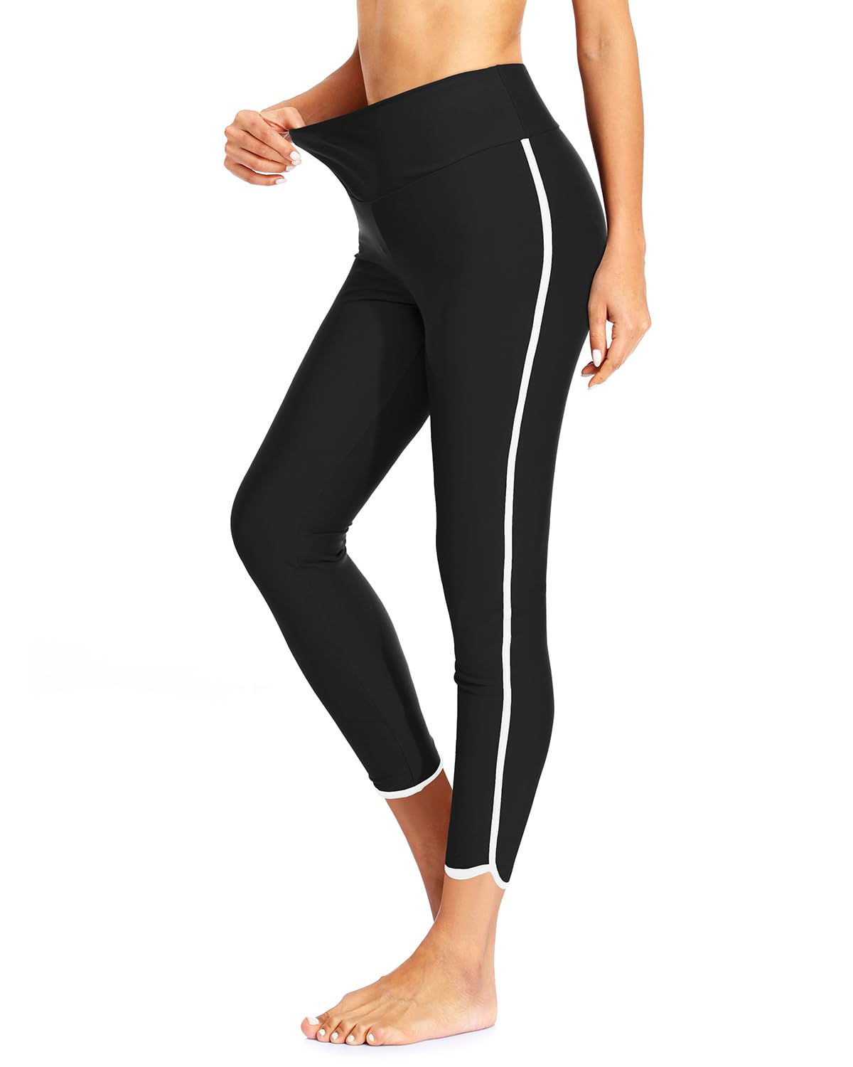 Pantalones de natación de cintura alta para mujer Holipick, leggings UPF 50+