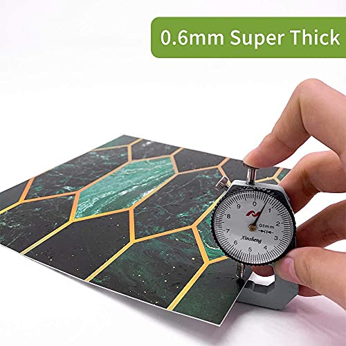 Funlife 50Pcs Art Deco Peel And Stick Thick Kitchen Backsplash, Self Adhesive Wall Tile, Flat Glossy Stickers For Home Decor, Holographic Emerald 7.87"X7.87" #TOP1