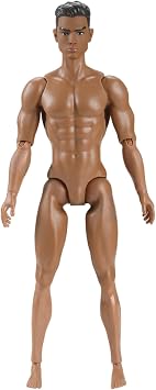 Muscle Male Action|1/6 Scale Action Figure Multi Jointed Posable Male Muscular Figure Body with Head for Display Doll Collection, Brown