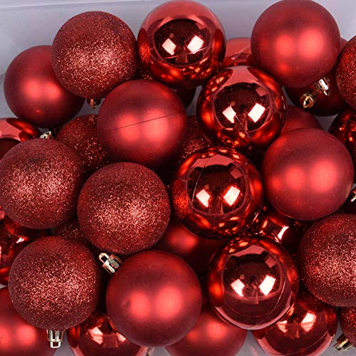 30Ct Christmas Ball Ornaments, 2.36" Shatterproof Christmas Tree Decorations, Perfect Hanging Ball For Indoor/Outdoor Holiday Wedding Party Decor (Red) #TOP2
