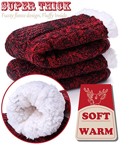 Image of EBMORE Women Slipper Fuzzy Socks Fluffy Cozy Cabin Warm Winter Soft Thick Comfy Fleece Non Slip Home Socks