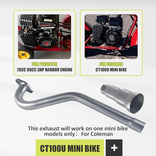 Image of 3 Stage Exhaust Header Pipe For Predator 79cc 98cc 3HP For Coleman CT100U Mini Bike