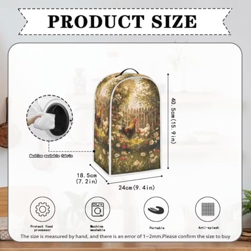 Image of Chicken Blender Dust Cover, Anti Fingerprint Polyester Stand Mixer or Coffee Maker Appliance Protector, Stain Resistant Blender Cover for Kitchen Appliance