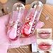 DENESTUP 4 Pcs Lip Gloss Oil Set, Fruit Flavored Lip Gloss Set Cute Lip Jelly Hydrating Lip Make-Up for Women, Party Gift, Non-toxic