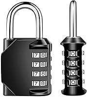 Vista 1 de Candado de combinación reiniciable de 4 dígitos con combinación, candado de combinación impermeable y resistente al aire libre para casillero