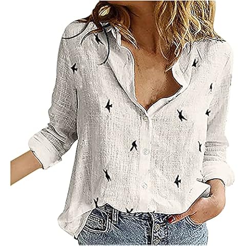 NUSGEAR 2022 Camisa Manga Larga Mujer Lino Primavera Otoño Cover