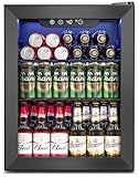 Feelfunn 1.7 Cu.Ft Beverage Refrigerator Cooler - 68 Can Mini Fridge Glass Door for Drink Soda Beer Wine - Small Refrigerator for Bedroom Office Home Dorm Bar, Black