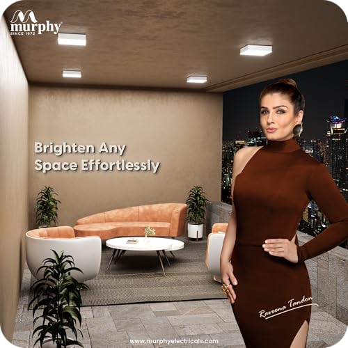 Image of Murphy 18W LED Rimless Square Surface Panel Light | Cool White 6000K | Up to 1800 Lumens | 4kV Surge Protection | Shockproof PC Body | BIS Approved | 2 Years Warranty |Pack of 20
