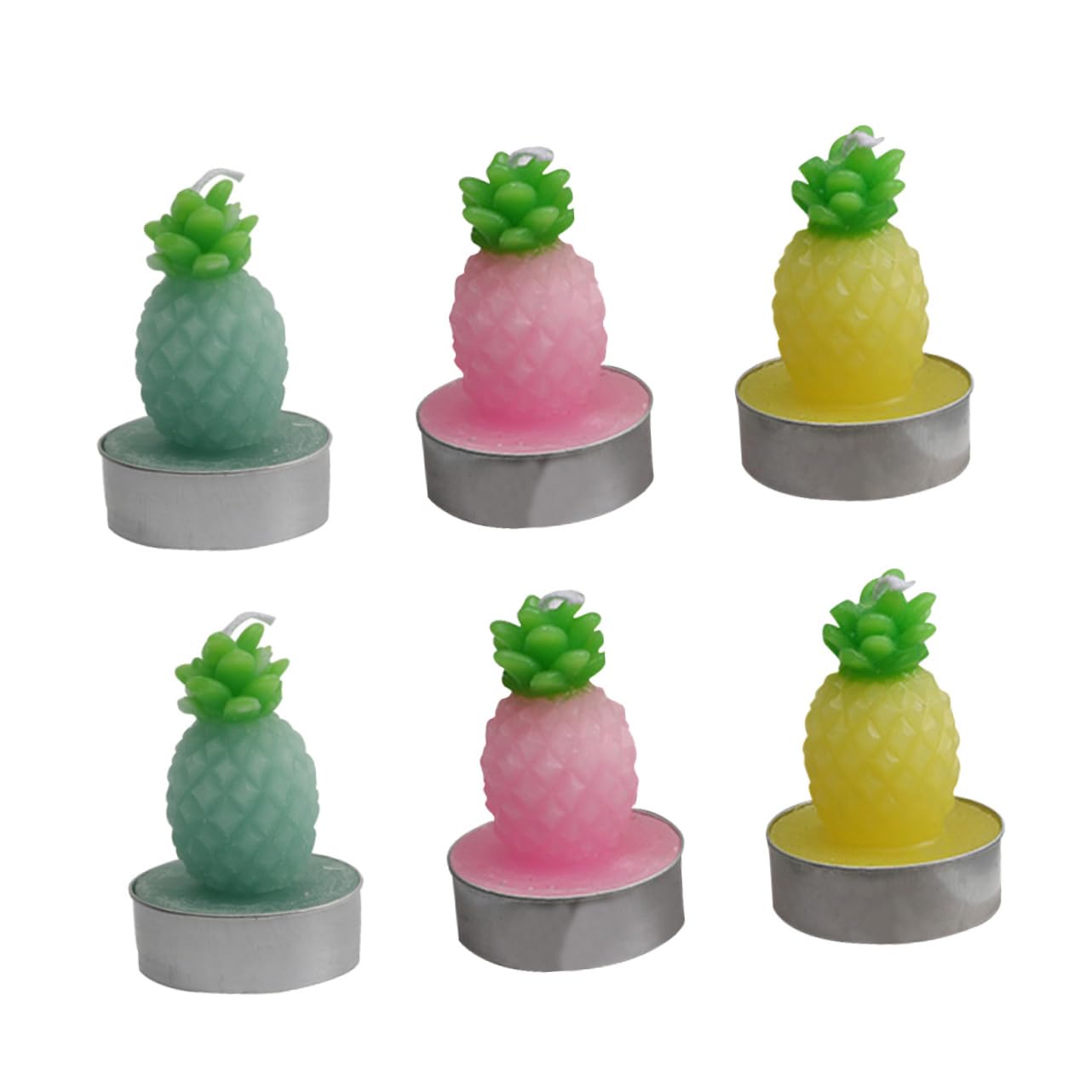 RORPOIR 12Pcs Pineapple Tealight Candles Simulation Plant Candle Decor for Home Party Wedding Festival Mixed Colors for Cheerful Atmosphere