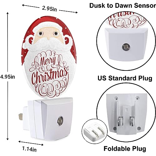 Image of Merry Christmas Decorative Night Light Cartoon Santa Claus Long Beard Snowflakes Plug-in Nightlight Energy Saving 0.5W LED Lighting for Boys Girls Men Women