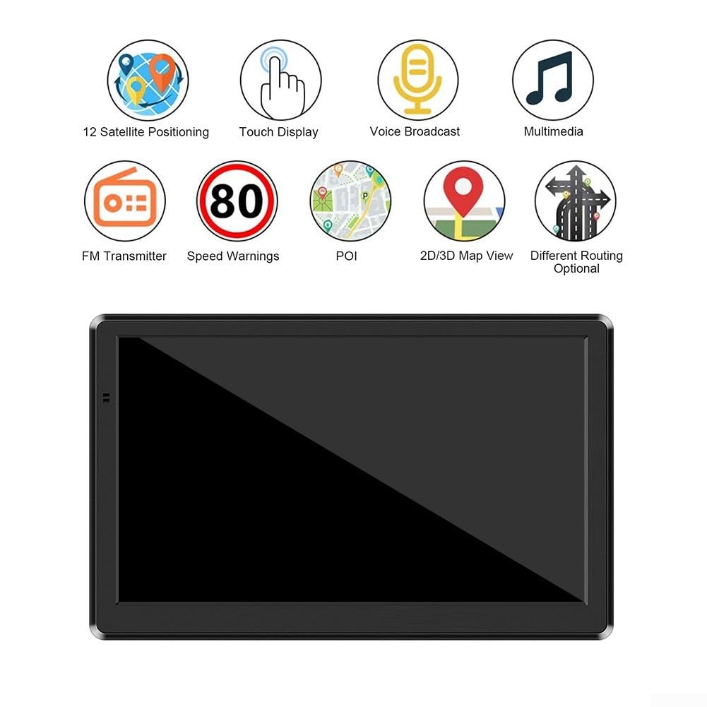 17,8 cm (7 Zoll) GPS Navigator Auto 7 Zoll LKW GPS Truck Navi UK Lebenslange Updates, Navi UK EU Karten, Unterstützung Postleitzahl Suche und Sprachführung, Blitzer, Spurführungsassistent