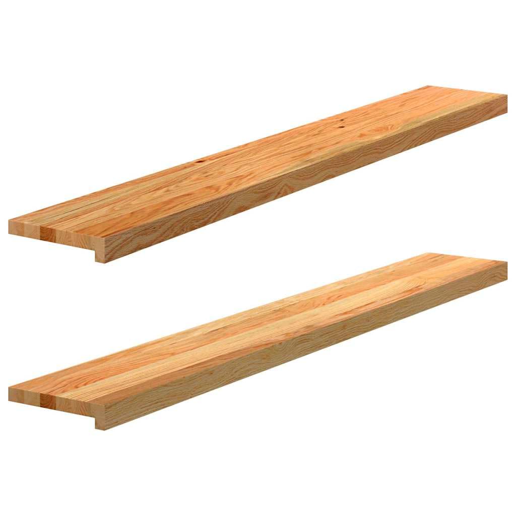 vidaXL Davanzali 2 pz Marrone Chiaro 140x20x2cm Legno Massello Rovere, Bordo della Finestra, davanzale della Finestra in Quercia, davanzale in Legno