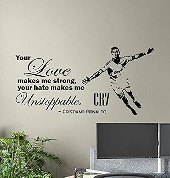 Ronaldo Quote Wall Vinyl Decal Sign Boy Room Poster Wall Art Football Wall Decor Sticker Home Art Soccer Decoration Any Room Mural Removable Vinyl Sticker Print 876