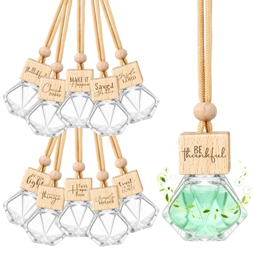 Image of Funnymoom 20 Pcs Christian Gifts Bulk Empty Wood Air Diffuser Freshener Church Accessories Essential Oil Car Freshener for Women Men Teacher Employee Housekeeping Coworker Christmas Appreciation