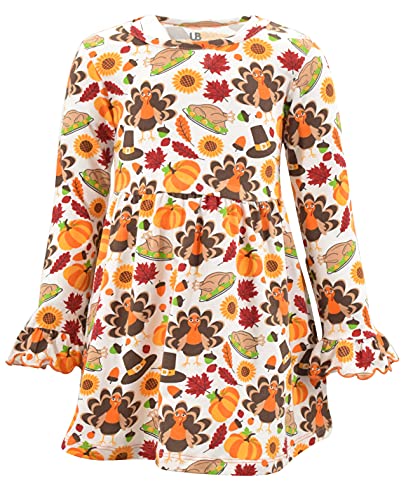 Image of Girls Long Sleeve Ruffled Dresses for Toddlers and Kids