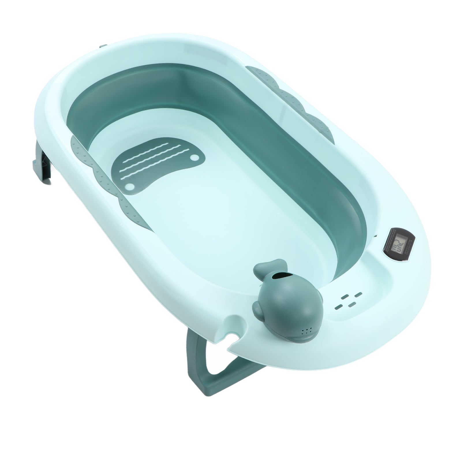 Generic Bañera de bebé, Registro de Temperatura de Registro de Bañera Ahorrar Plegamiento Plegable PP Shampoo Cup para Uso en el Hogar (verde claro)