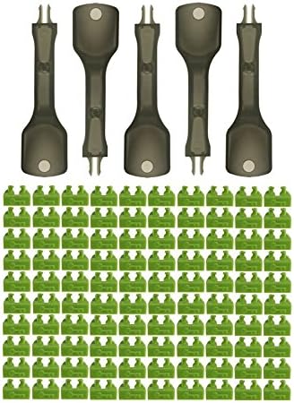 NTW NL-LCPBK100-GN Net-Lock Locking LC Port/Dust Blocker with Black Removal Tool, Green, 100 + 5 Key