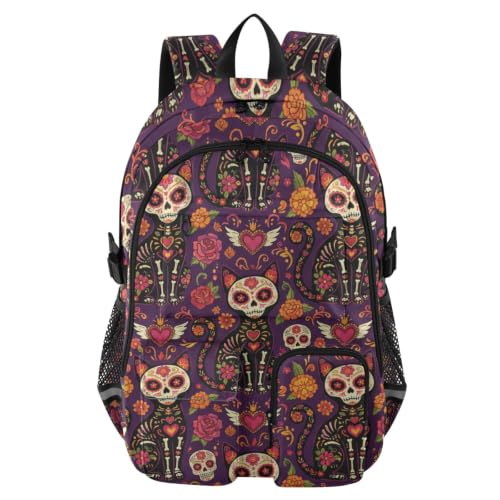 Mochila de viaje grande de esqueleto de gato para hombres de trabajo