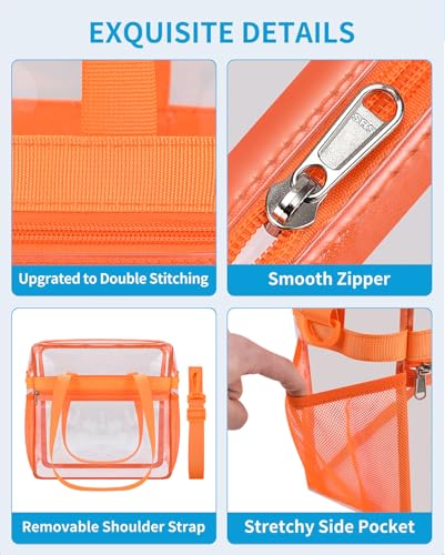 Image of Paxiland Clear Bag for Stadium Events 12x6x12 inches, Clear Tote Bag with Reinforced Strap, Clear HandBag for Sports Concert