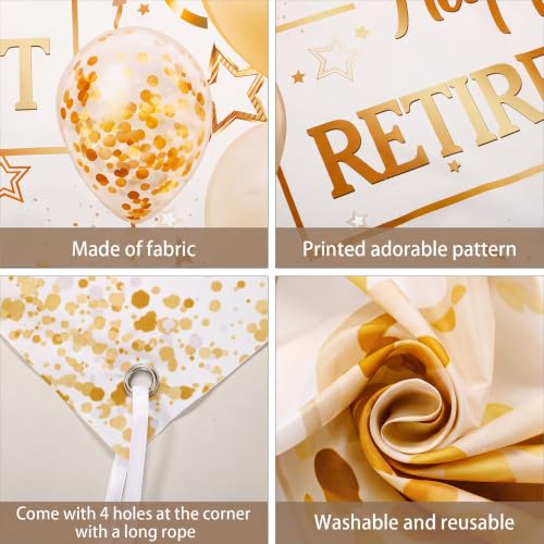 Image of Blulu Retirement Party Decorations,72.8 x 43.3 Inch,White Gold