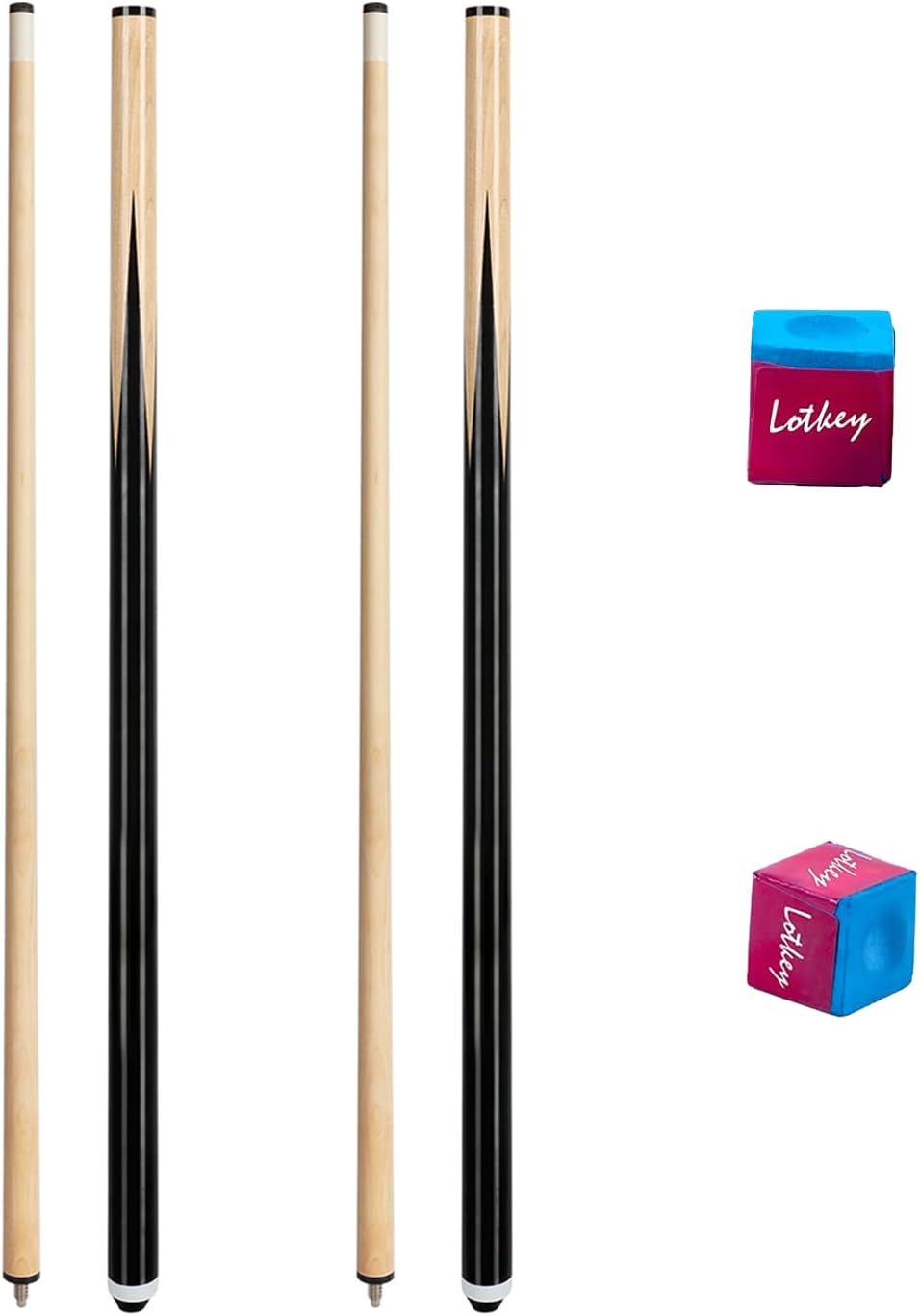 LOTKEY Pool Cue Stick,58"/52"/48"/42" Pool Cue Set of 4/2/1 Billiard Cues Sticks for Professional,Pool Sticks for Adults 14 15 19 20 21oz House Bar with 2 Billiard Chalk