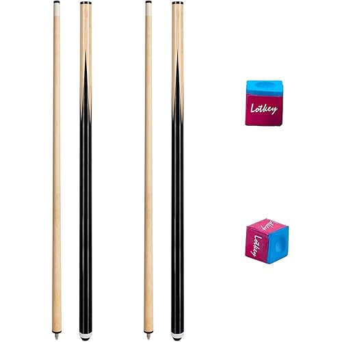LOTKEY Pool Cue Stick,58"/52"/48"/42" Pool Cue Set of 4/2 Billiard Cues Sticks for Professional,Pool Sticks for Adults 14 15 20 21oz House Bar with 2 Billiard Chalk