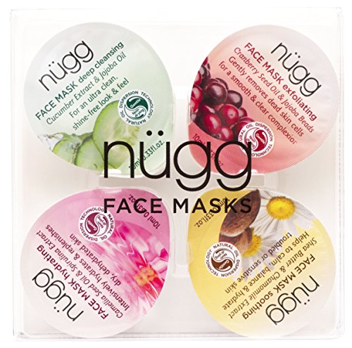 nügg Face Mask Palette for Clear & Smooth Skin - Soothe, Exfoliate, Hydrate, and Cleanse; Pack of 4 Single-Serve Mask Pods (4 x 0.33fl.oz.)
