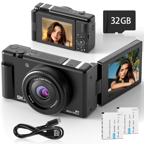 True 5K Digital Camera for Photography, 80MP Vlogging Camera for YouTube & Conte...