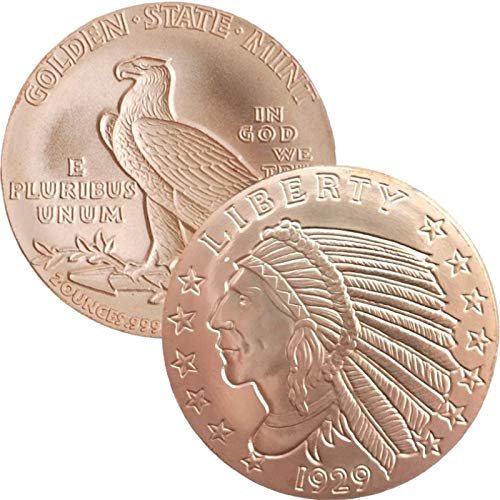 2 oz .999 Pure Copper Medallion (Incuse Indian)