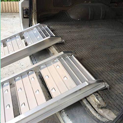 Rampen 2er Set Faltbare Silberne Aluminiumrampen, Rollstühle Motorräder Rasenmäher Barrierefreier Zugang, Gewicht Kapazität 400kg