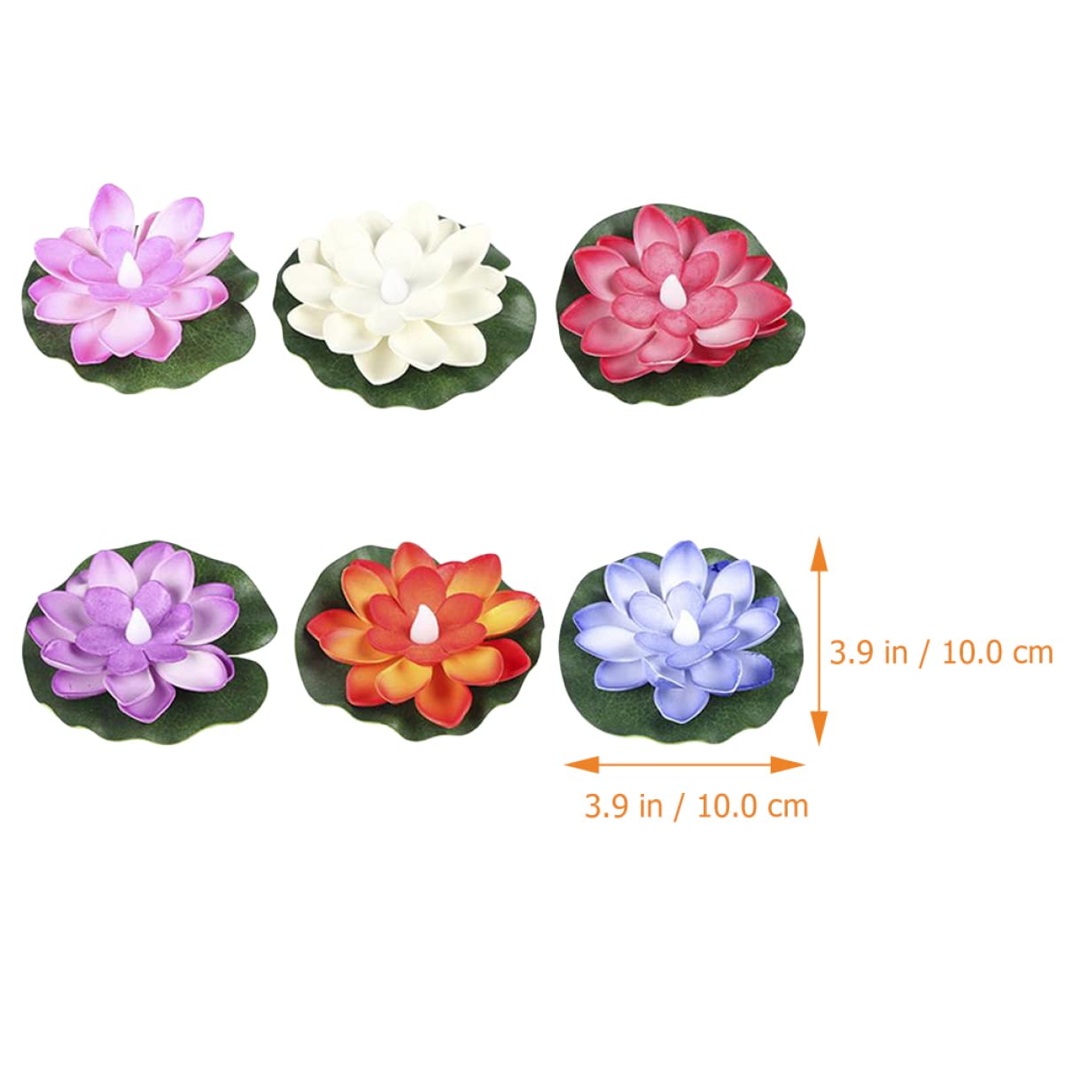 PRETYZOOM 4 Sätze Lotus Schwimmende Wasserlampe Aquarium Wasserfall Schwimmbad Fisch Gartenbeleuchtung Led Schwimmkerze Simulation Lotusdekoration Blumenrequisiten Plastik 6 Stück * 4