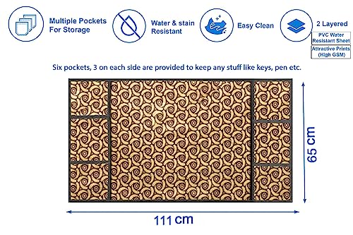 Image of Stylista Refridgerator top Cover Suitable for Samsung RR24C2Y23CR /NL, 223 Liter Fridge, Dimension (WXD) 65x111 CM, Packed Pattern Light Yellow