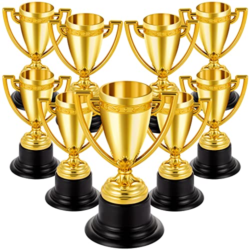 HFAYDZSW Mini Trophies Bulk for Kids, 9Pcs Plastic Gold Small Trophy Cups, Golden Award Trophy Cups for Classroom School Rewards, Sports Tournament...