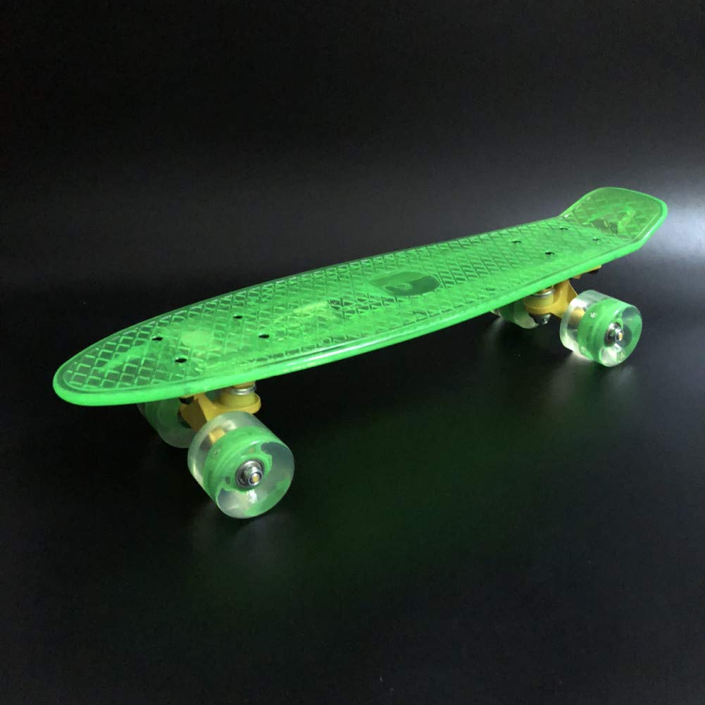 Life Mini Cruiser Retro Skateboard, 22 inch Cruiser Board Skateboards with LED Bearings, Retro Plastic Complete Skateboard for Boys and Girls