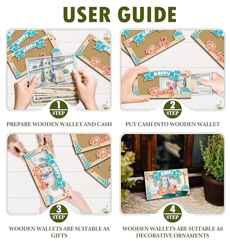 Wooden Birthday Money Holder, Happy Birthday Gifts For Friends Boys Girls, Cash Holder Holiday Party Supplies -013