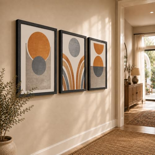 Image of NoWorries Retro Wall Art Decor Paintings | Set of 3 Minimalist Wall Art Frames for Home Decoration | Perfect for Living Room, Bedroom & Office (Art-8, 21x31inch)