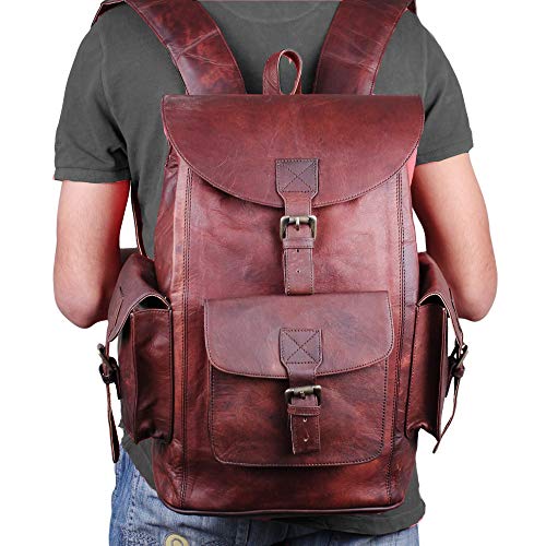 Vintage Genuine Leather Backpack For Men and Women Men’s Retro Classic Shoulder Rucksack Leather Travel Bags for College3