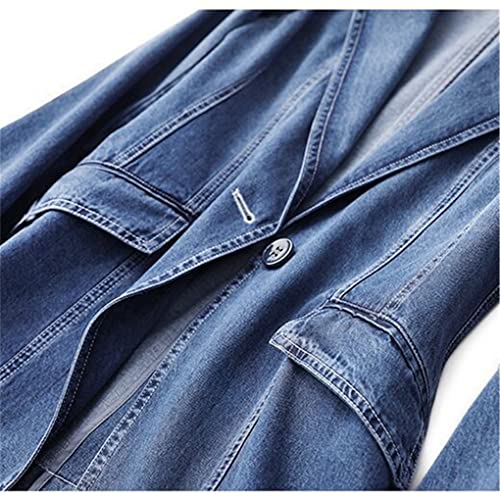 Spring Autumn Vintage Suit Women Denim Jacket Coats Casual Tops Loose Suit Outwear Cowboy Blazer4