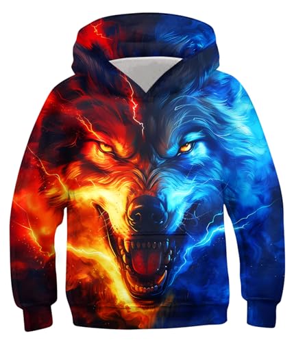 Image of TUONROAD Boys Hoodies 3D Graphic Sweatshirt Lightweight Pullover 6-16T cool