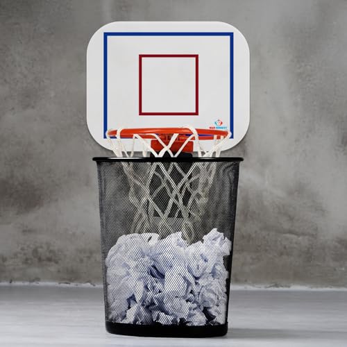 Mad Monkey Basketballkorb Mülleimer - Lustiger Papierkorb für Jugendzimmer oder Büro - Basketball Mülleimer mit Sound - Perfektes Gadget für Basketball Fans